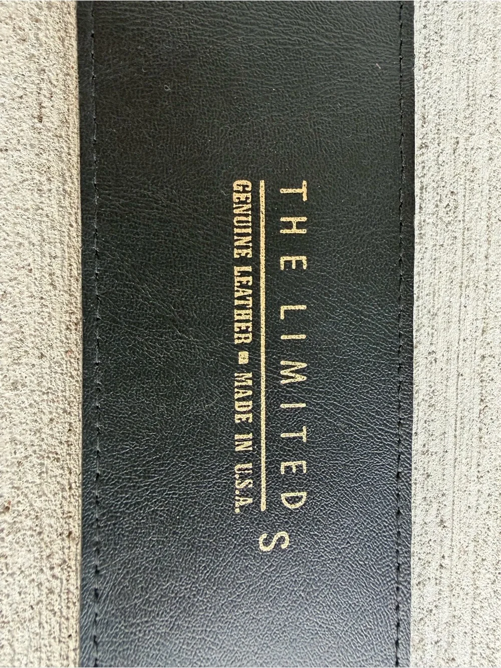 Vintage The Limited Genuine Leather Colorblock Suede Wide Belt Gold Tone Buckle